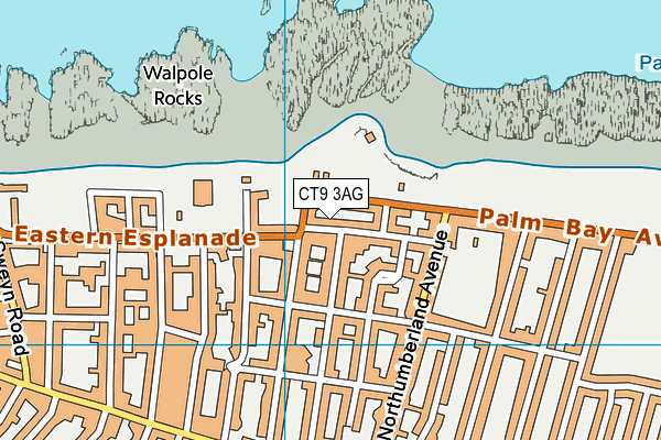 CT9 3AG map - OS VectorMap District (Ordnance Survey)