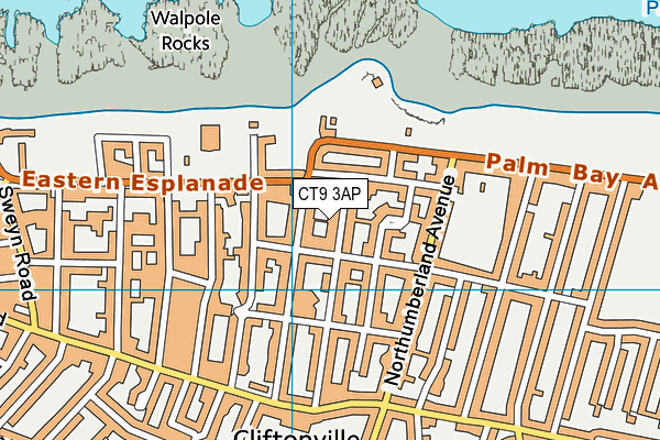 CT9 3AP map - OS VectorMap District (Ordnance Survey)