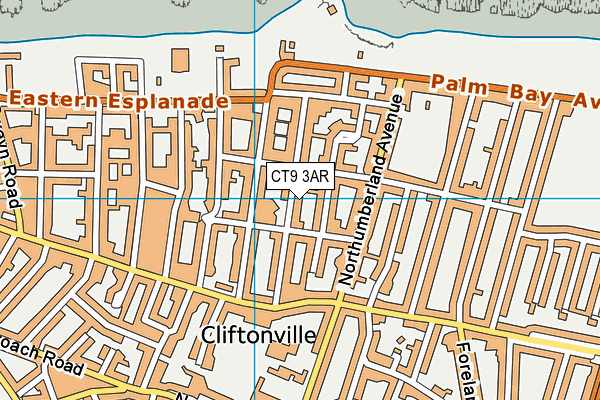 CT9 3AR map - OS VectorMap District (Ordnance Survey)