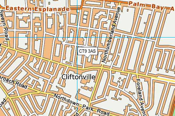 CT9 3AS map - OS VectorMap District (Ordnance Survey)