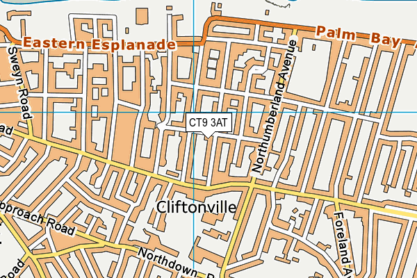 CT9 3AT map - OS VectorMap District (Ordnance Survey)