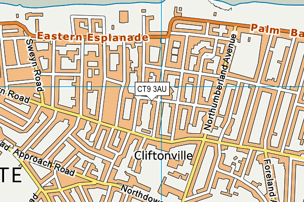 CT9 3AU map - OS VectorMap District (Ordnance Survey)