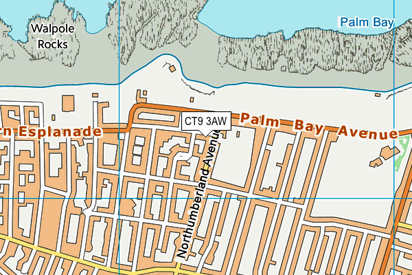 CT9 3AW map - OS VectorMap District (Ordnance Survey)