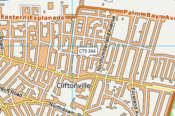 CT9 3AX map - OS VectorMap District (Ordnance Survey)