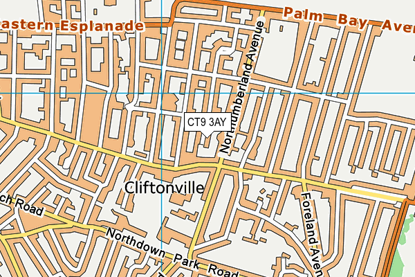 CT9 3AY map - OS VectorMap District (Ordnance Survey)