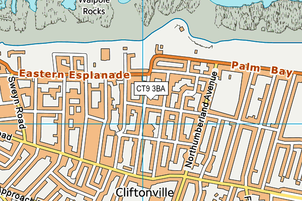 CT9 3BA map - OS VectorMap District (Ordnance Survey)