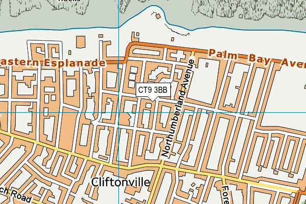 CT9 3BB map - OS VectorMap District (Ordnance Survey)