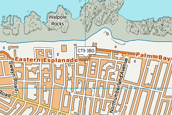CT9 3BG map - OS VectorMap District (Ordnance Survey)