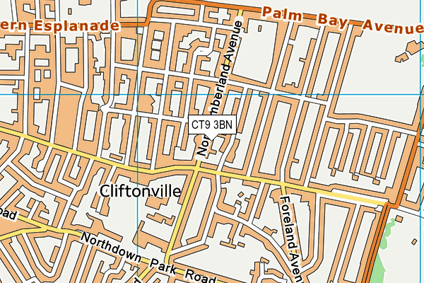 CT9 3BN map - OS VectorMap District (Ordnance Survey)