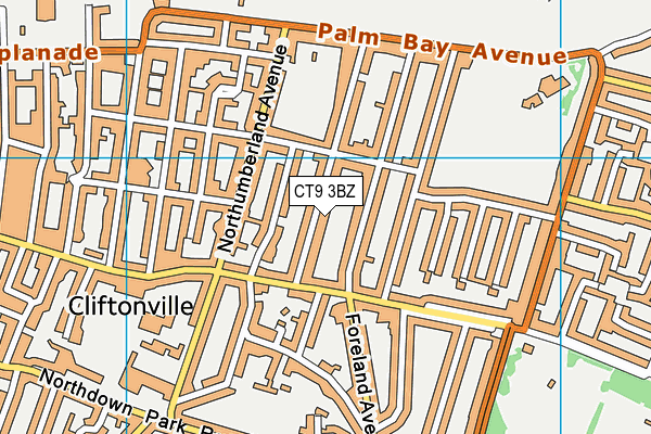 CT9 3BZ map - OS VectorMap District (Ordnance Survey)