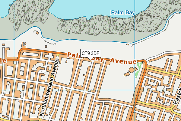 CT9 3DF map - OS VectorMap District (Ordnance Survey)