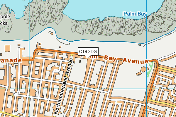 CT9 3DG map - OS VectorMap District (Ordnance Survey)