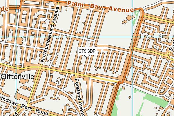 CT9 3DP map - OS VectorMap District (Ordnance Survey)