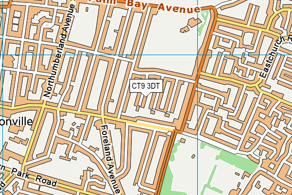 CT9 3DT map - OS VectorMap District (Ordnance Survey)