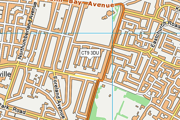 CT9 3DU map - OS VectorMap District (Ordnance Survey)