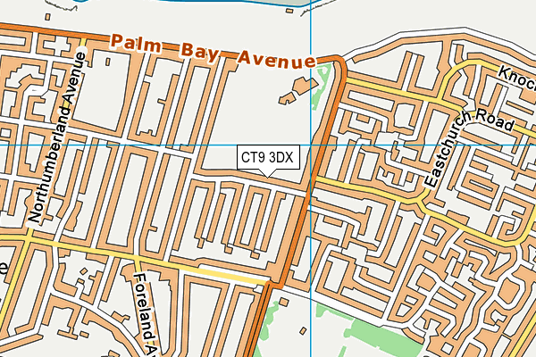 CT9 3DX map - OS VectorMap District (Ordnance Survey)