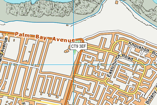 CT9 3EF map - OS VectorMap District (Ordnance Survey)