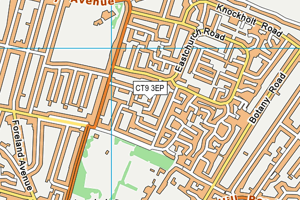 CT9 3EP map - OS VectorMap District (Ordnance Survey)