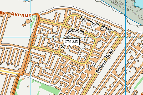 CT9 3JD map - OS VectorMap District (Ordnance Survey)