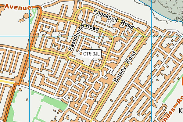 CT9 3JL map - OS VectorMap District (Ordnance Survey)