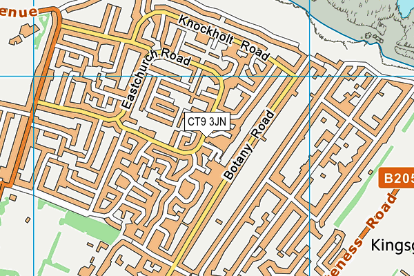 CT9 3JN map - OS VectorMap District (Ordnance Survey)