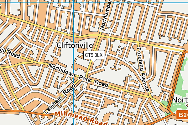 CT9 3LX map - OS VectorMap District (Ordnance Survey)