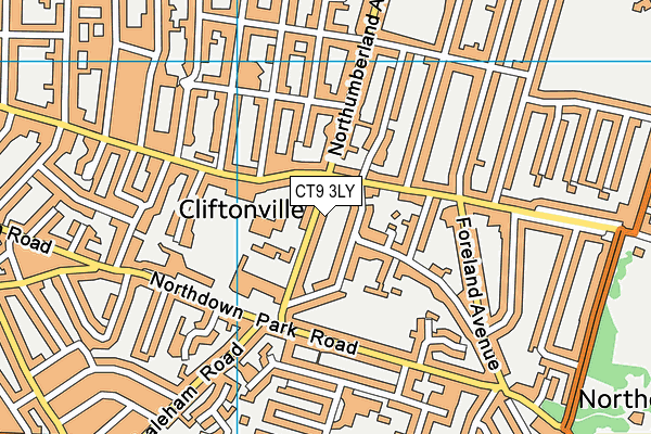 CT9 3LY map - OS VectorMap District (Ordnance Survey)