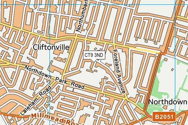 CT9 3ND map - OS VectorMap District (Ordnance Survey)