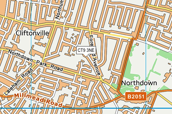 CT9 3NE map - OS VectorMap District (Ordnance Survey)