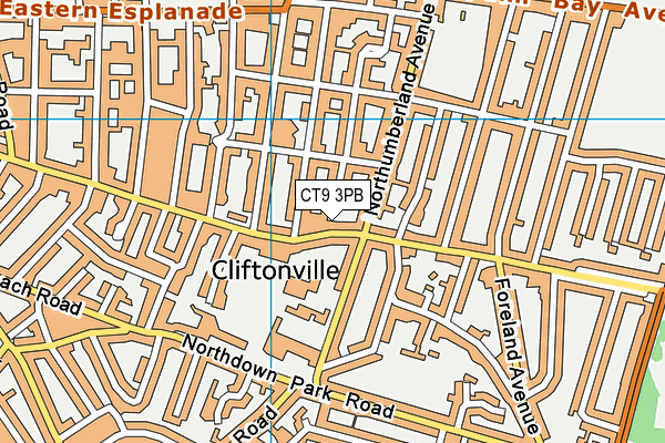 CT9 3PB map - OS VectorMap District (Ordnance Survey)