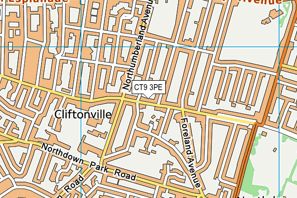 CT9 3PE map - OS VectorMap District (Ordnance Survey)