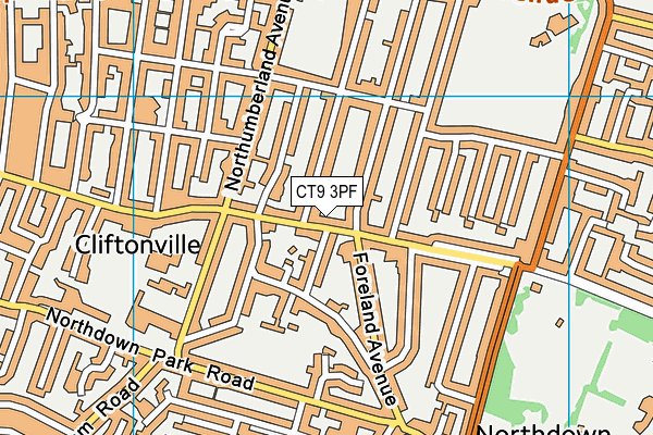 CT9 3PF map - OS VectorMap District (Ordnance Survey)