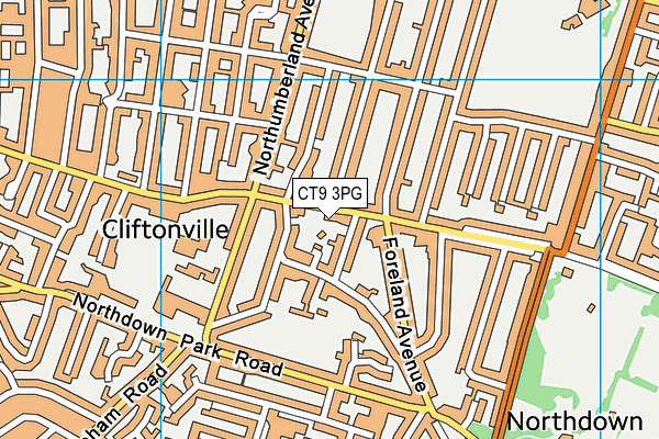 CT9 3PG map - OS VectorMap District (Ordnance Survey)