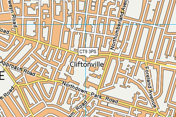 CT9 3PS map - OS VectorMap District (Ordnance Survey)