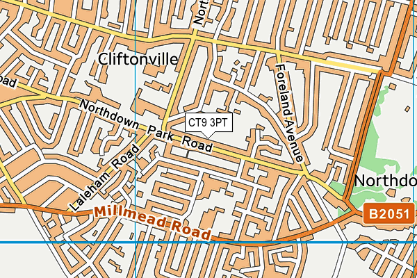 CT9 3PT map - OS VectorMap District (Ordnance Survey)
