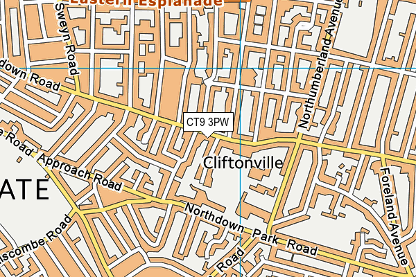 CT9 3PW map - OS VectorMap District (Ordnance Survey)