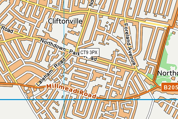 CT9 3PX map - OS VectorMap District (Ordnance Survey)