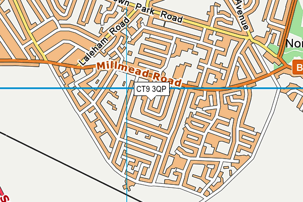 CT9 3QP map - OS VectorMap District (Ordnance Survey)