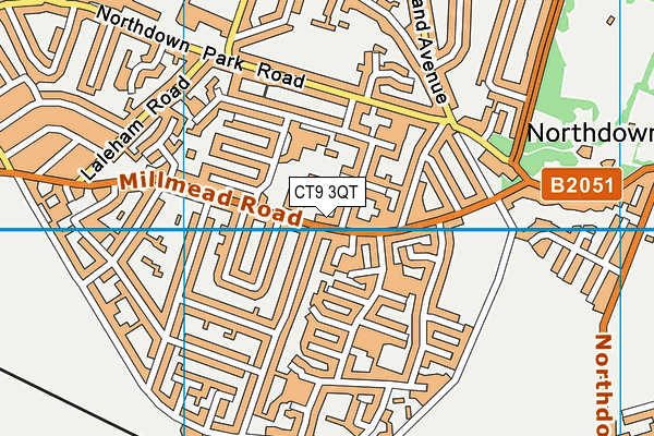 CT9 3QT map - OS VectorMap District (Ordnance Survey)