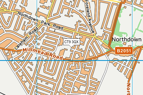 CT9 3QX map - OS VectorMap District (Ordnance Survey)