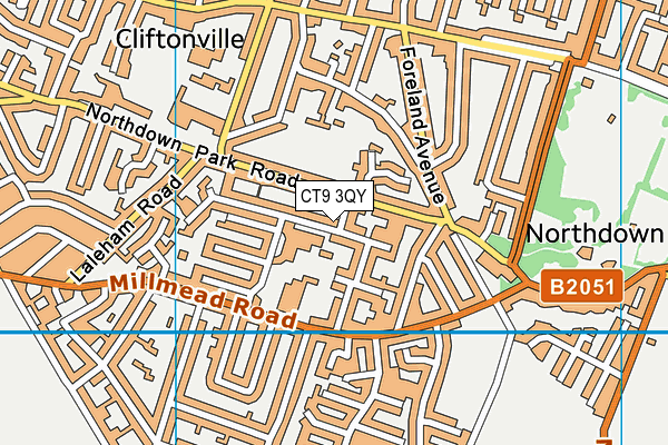 CT9 3QY map - OS VectorMap District (Ordnance Survey)