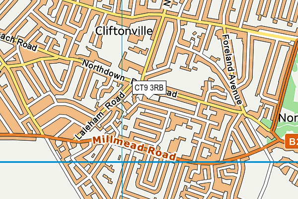 CT9 3RB map - OS VectorMap District (Ordnance Survey)