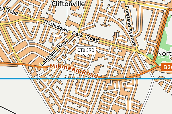 CT9 3RD map - OS VectorMap District (Ordnance Survey)