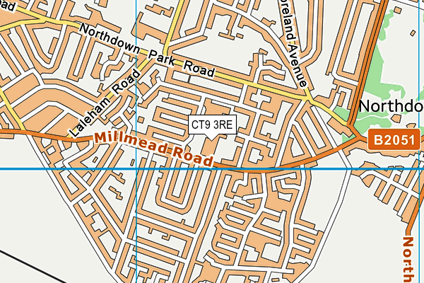CT9 3RE map - OS VectorMap District (Ordnance Survey)