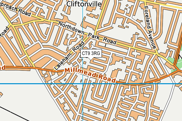 CT9 3RG map - OS VectorMap District (Ordnance Survey)