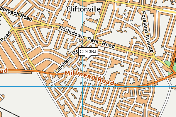 CT9 3RJ map - OS VectorMap District (Ordnance Survey)