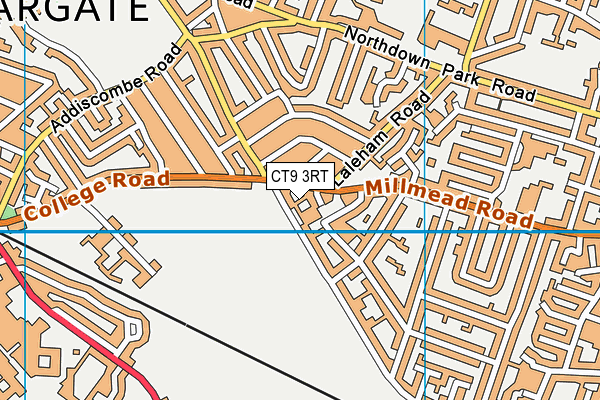 CT9 3RT map - OS VectorMap District (Ordnance Survey)