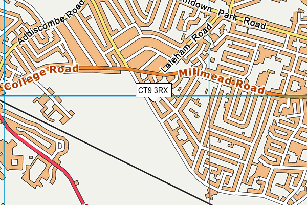 CT9 3RX map - OS VectorMap District (Ordnance Survey)