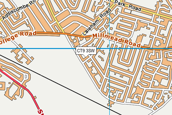 CT9 3SW map - OS VectorMap District (Ordnance Survey)