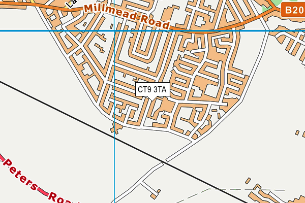 CT9 3TA map - OS VectorMap District (Ordnance Survey)